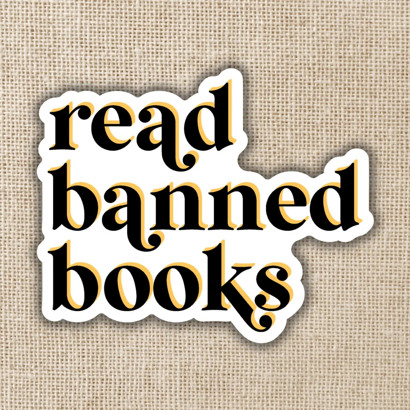 "Read Banned Books" sticker | Kingdom of Threads