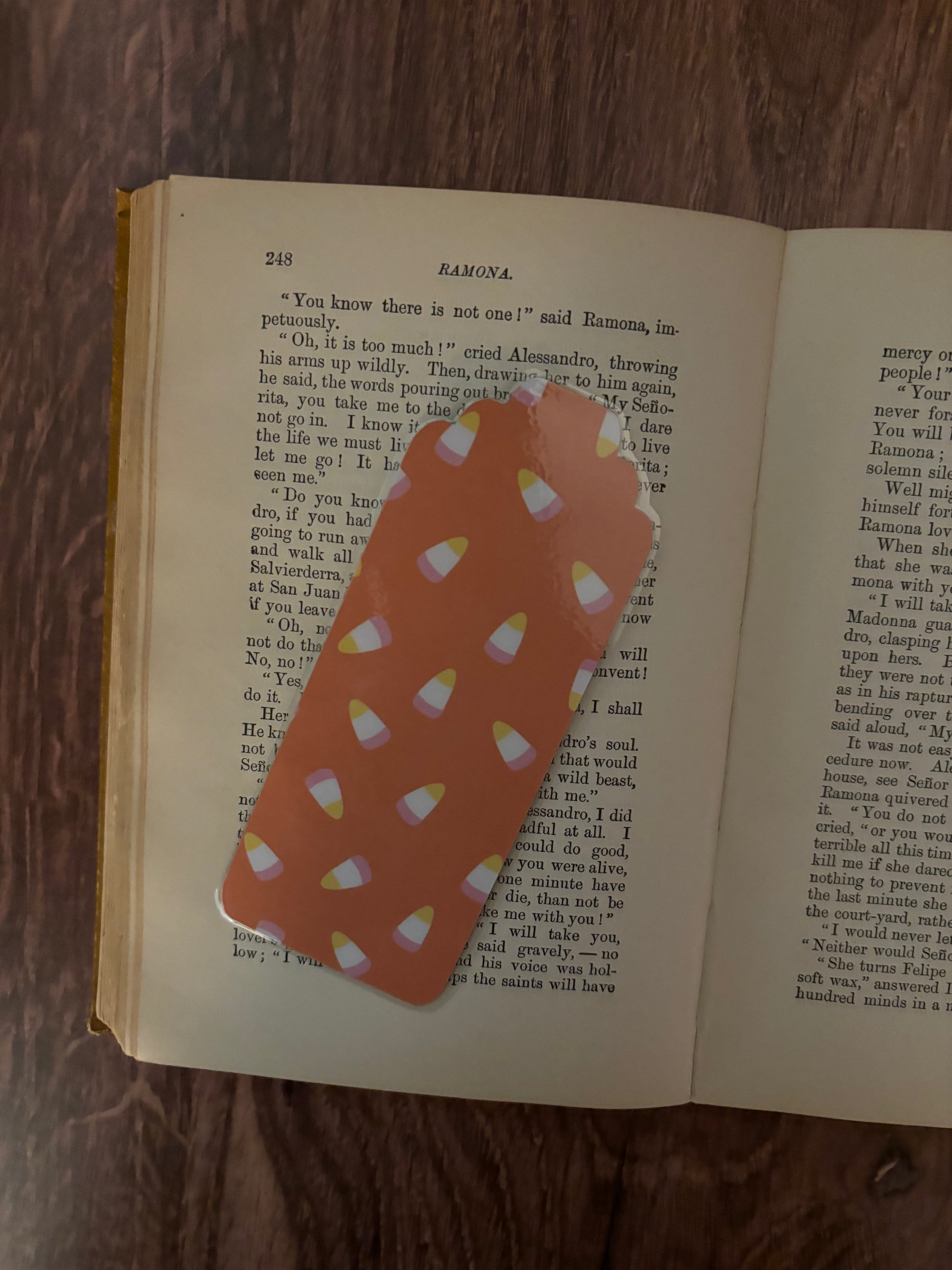candy corn double-sided bookmark
