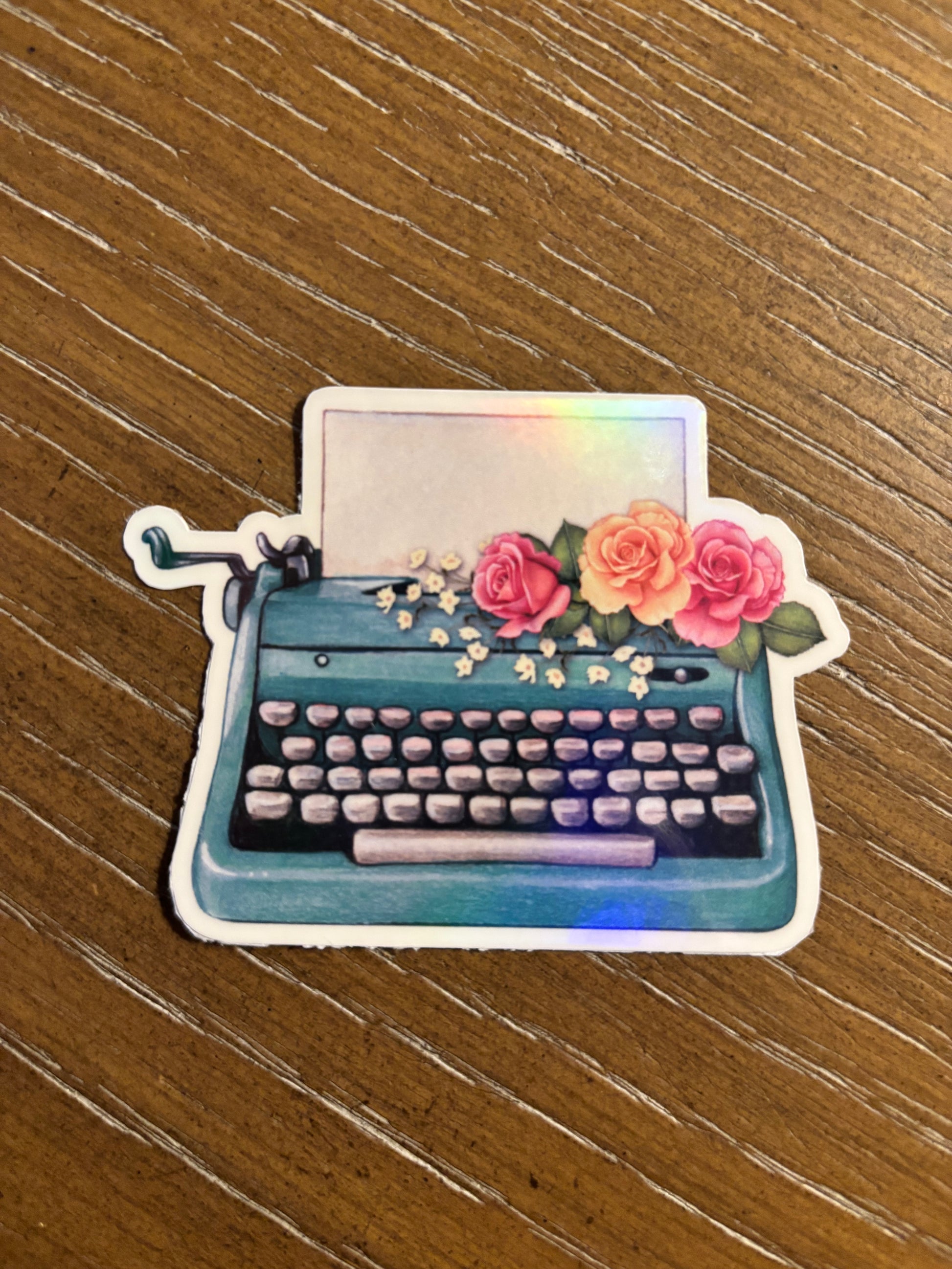 Floral Typewriter Sticker