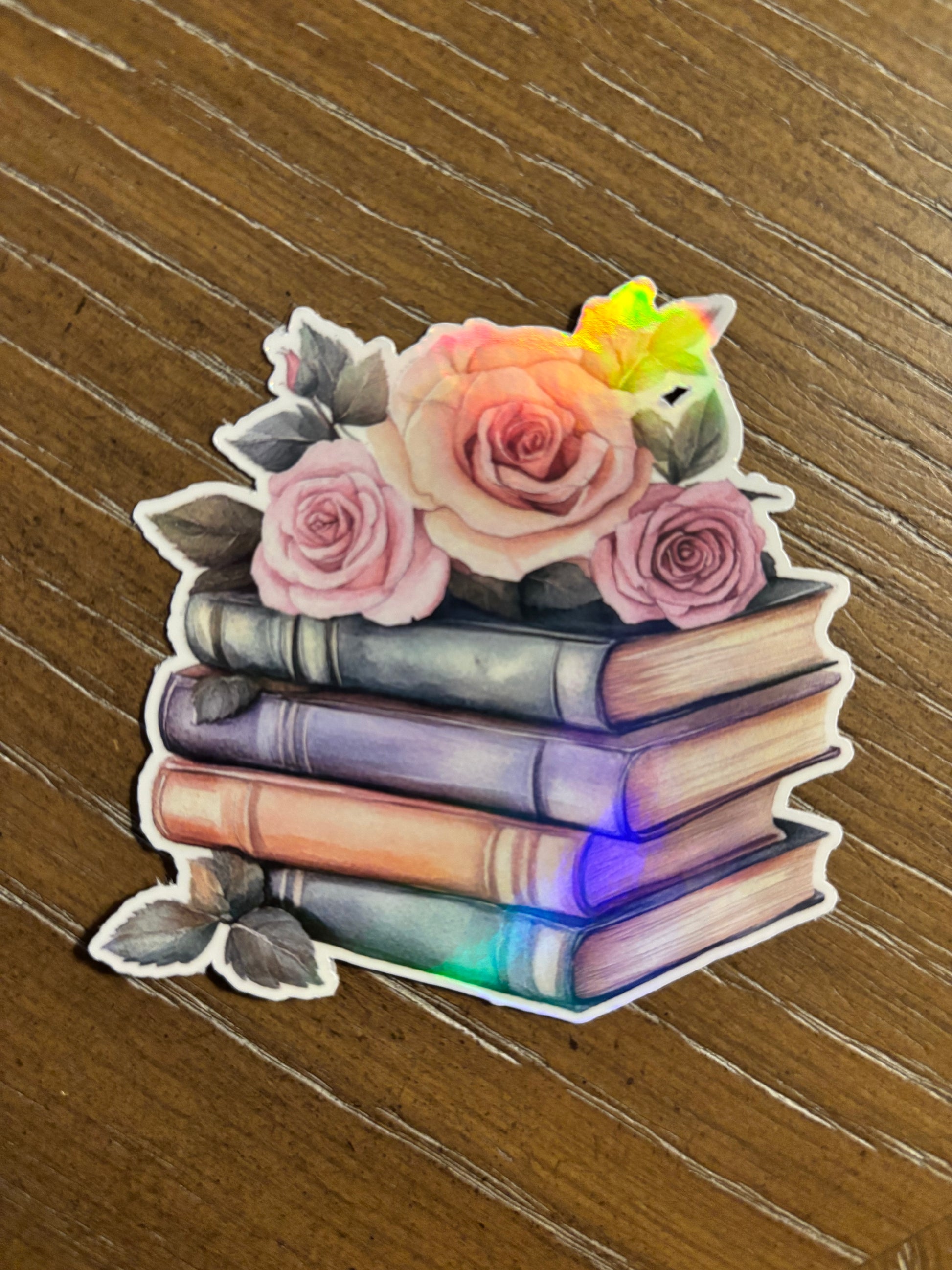 Books and Roses Sticker