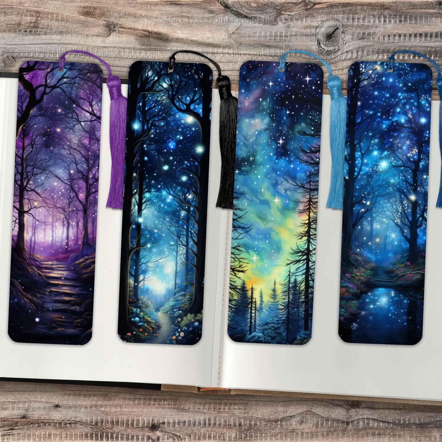 "Starry Night Forest" Fantasy Metal Bookmarks | The Corner Shop