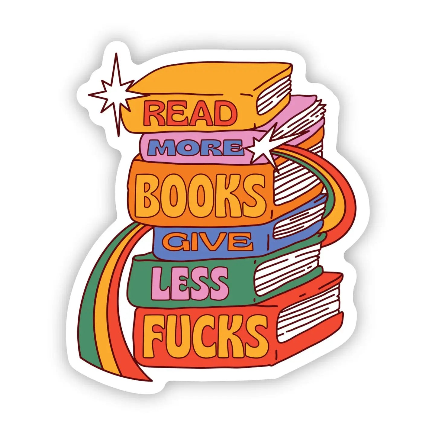 "Read More Books, Give Less F**ks" sticker | Big Moods